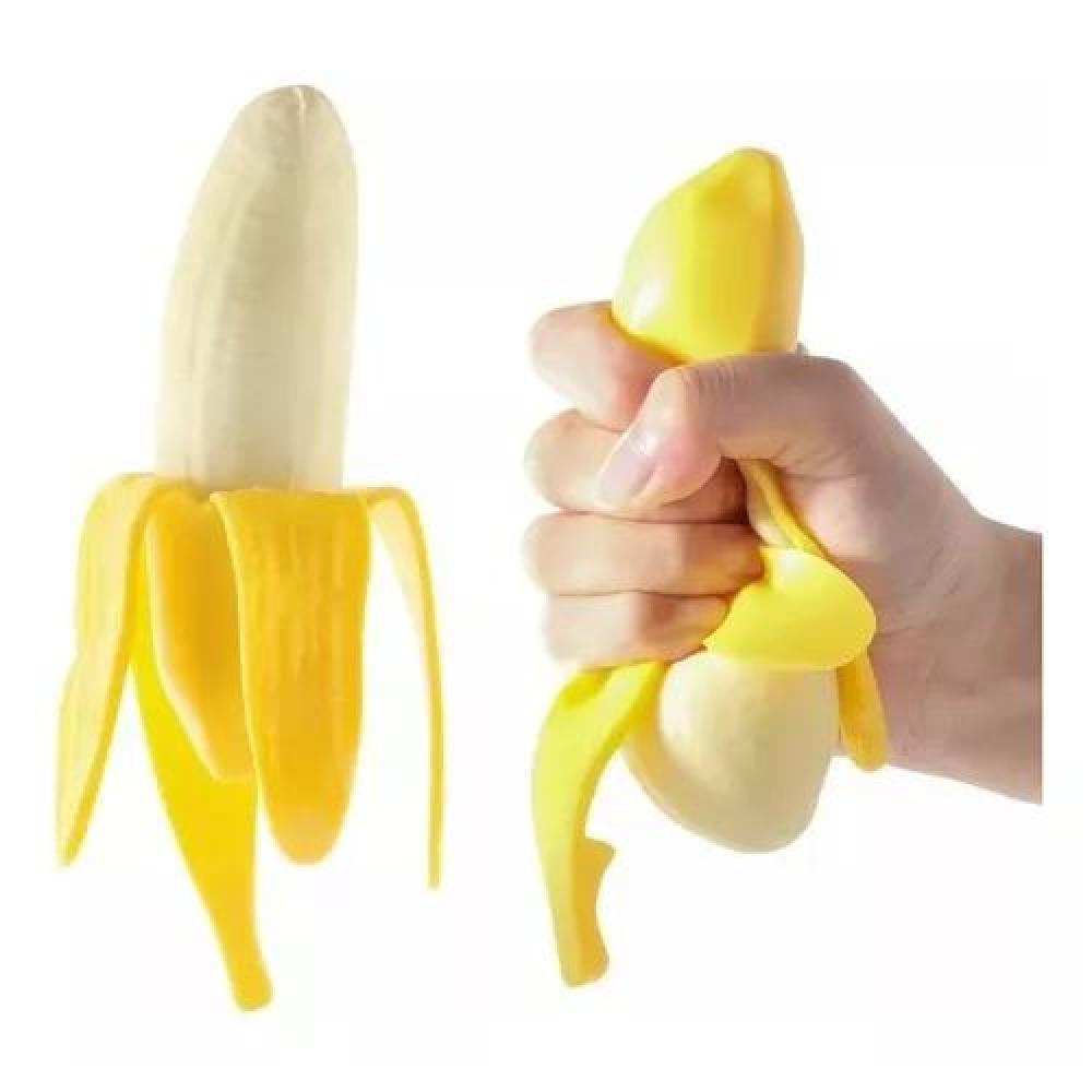 JUGUETE ANTIESTRÉS SQUISHY BANANA REALISTA SUAVE Y ELÁSTICA - 1