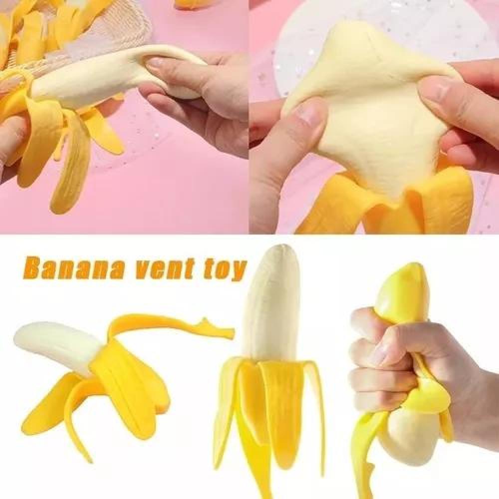 JUGUETE ANTIESTRÉS SQUISHY BANANA REALISTA SUAVE Y ELÁSTICA - 7