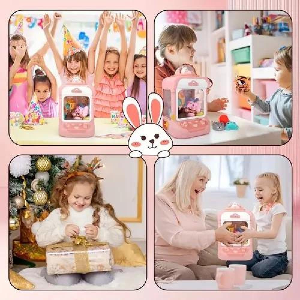 MÁQUINA ATRAPA PELUCHES MINI GARRA JUGUETE PREMIO COLOR ROSADO - 3