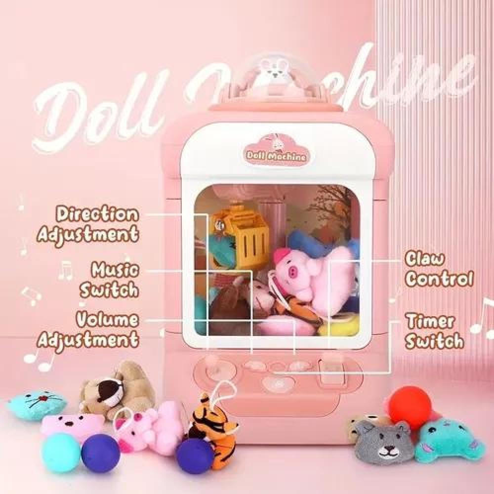 MÁQUINA ATRAPA PELUCHES MINI GARRA JUGUETE PREMIO COLOR ROSADO - 5