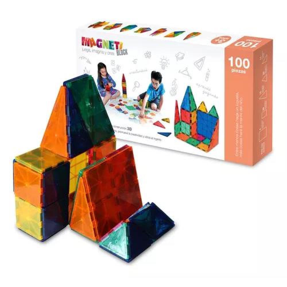 JUGUETE DIDÁCTICO BLOQUES MAGNÉTICOS MAGNETIBLOCK 100 PIEZAS - 1