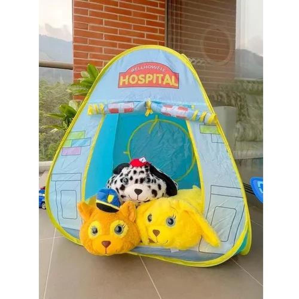 CARPA 3 EN 1 MULTICOLOR PELUCHE CASA PARA NIÑAS NIÑOS CARPA PLEGABLE COLOR VERDE - 1