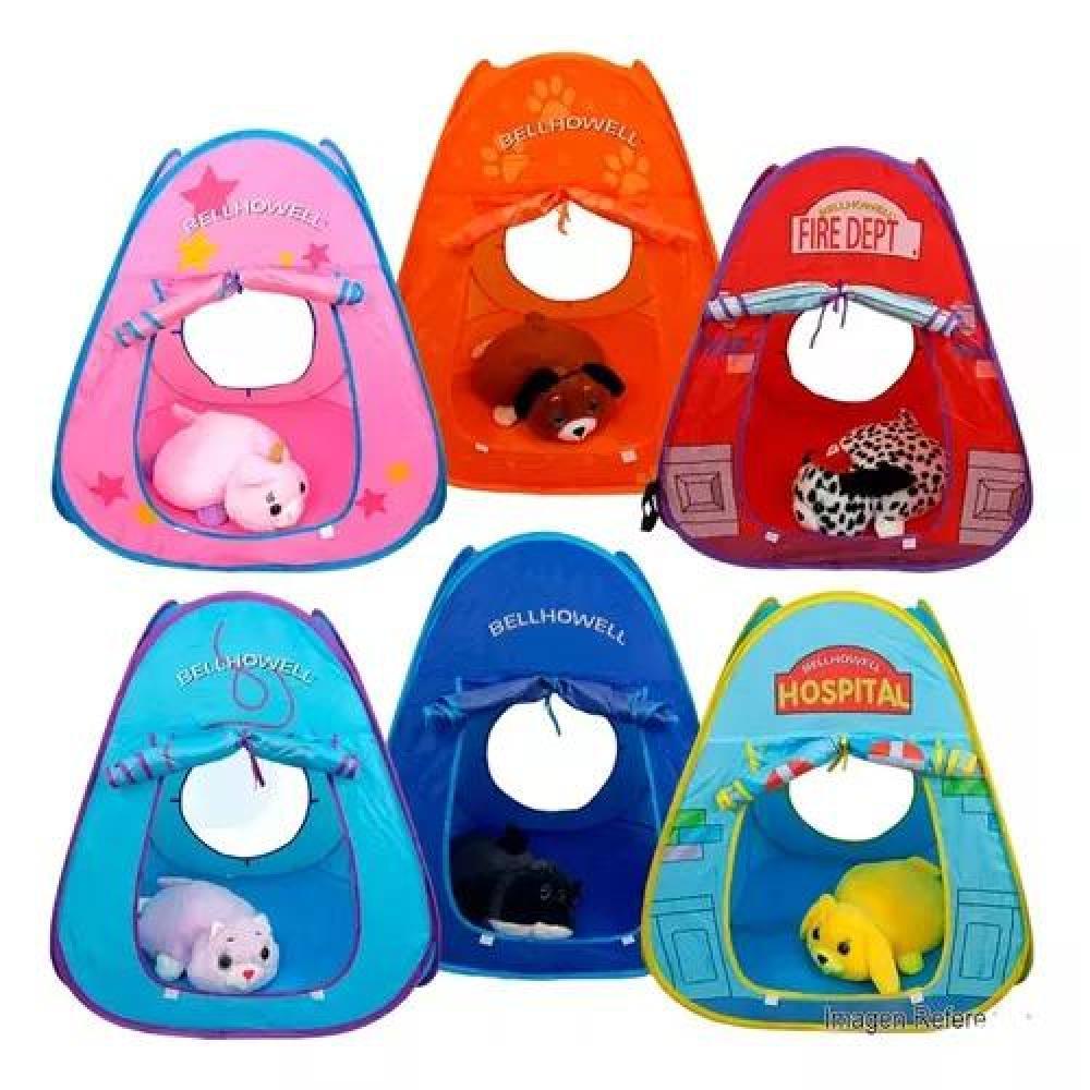 CARPA 3 EN 1 MULTICOLOR PELUCHE CASA PARA NIÑAS NIÑOS CARPA PLEGABLE COLOR VERDE - 2