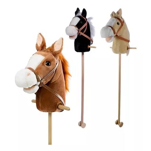 CABALLITO DE PALO CON SONIDO Y RUEDA DE 100 CM PARA NIÑOS MARRÓN - 3