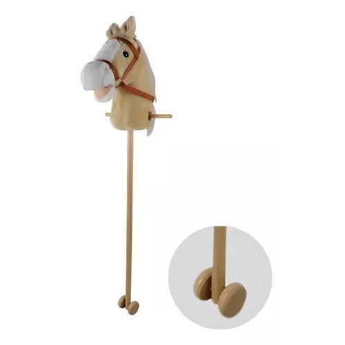 CABALLITO DE PALO CON SONIDO Y RUEDA DE 100 CM PARA NIÑOS MARRÓN - 5