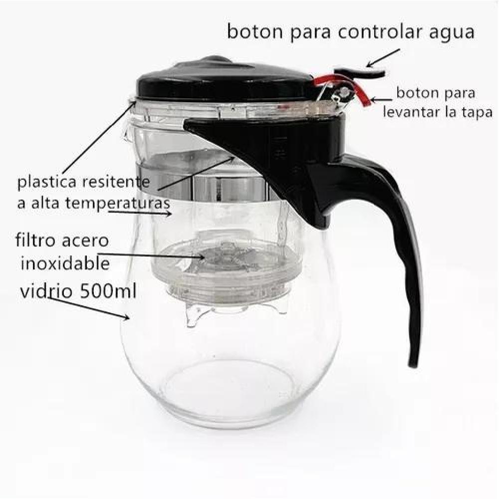 TAZÓN CON FILTRO PARA TÉ Y HIERBAS DE VIDRIO - 3
