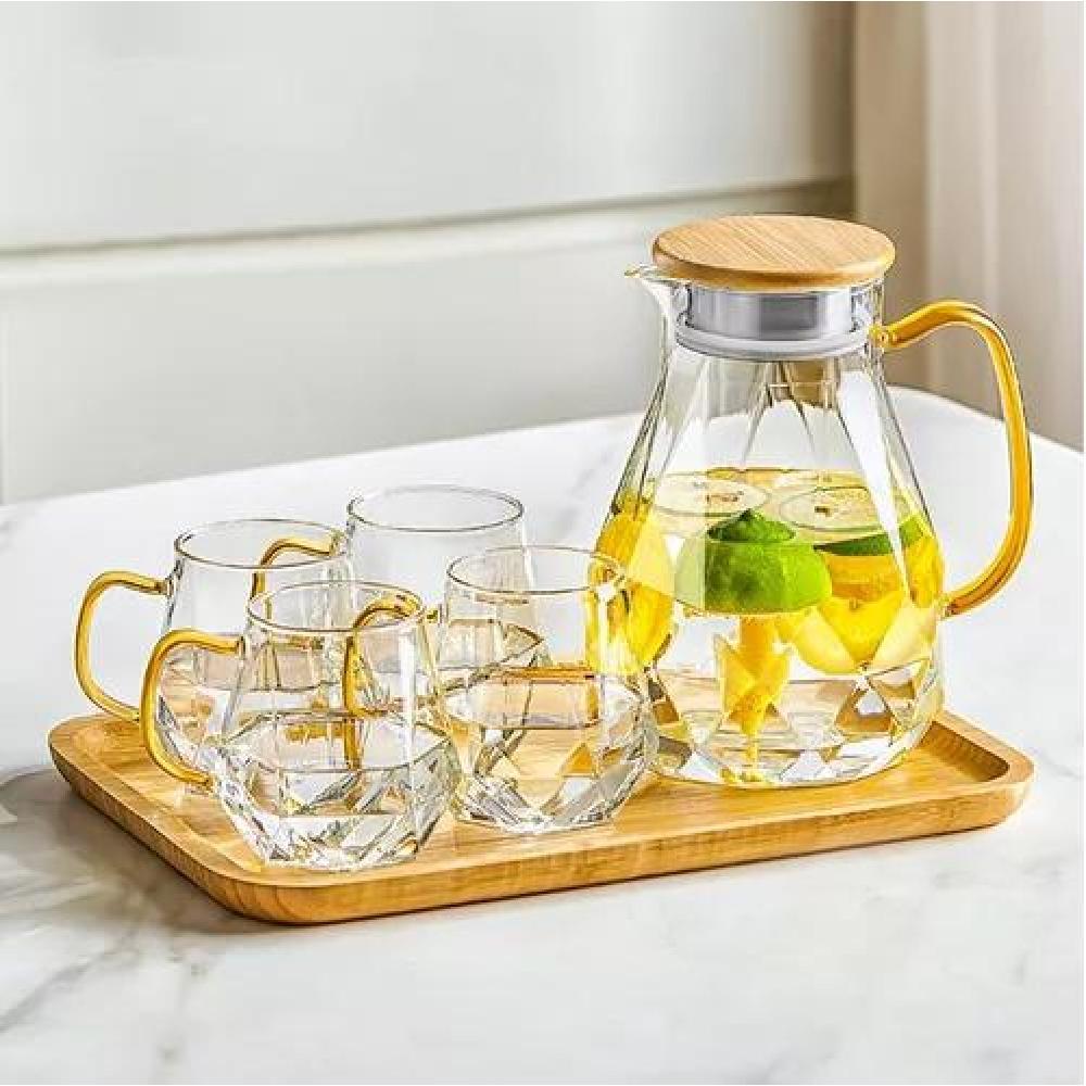 INCREÍBLE JARRA DE TÉ + 4 TAZAS DE CRISTAL - 4