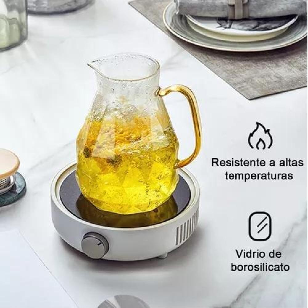INCREÍBLE JARRA DE TÉ + 4 TAZAS DE CRISTAL - 6