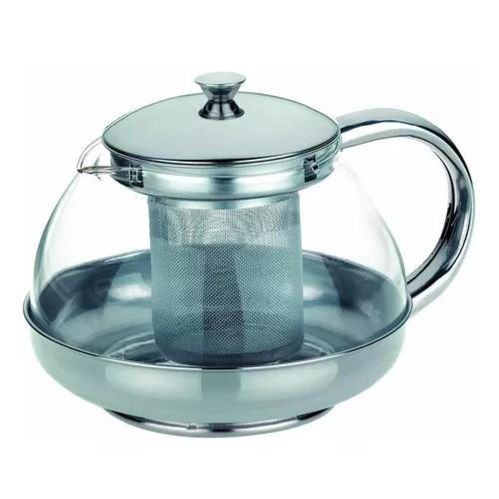 HERVIDOR INFUSOR DE VIDRIO DE 600 ML PARA TETERA PLATEADO - 2