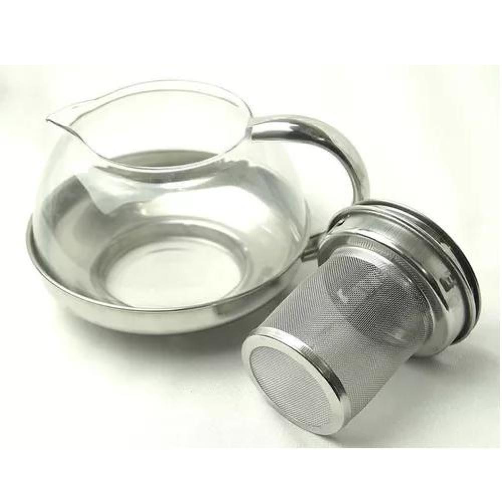 HERVIDOR INFUSOR DE VIDRIO DE 600 ML PARA TETERA PLATEADO - 4