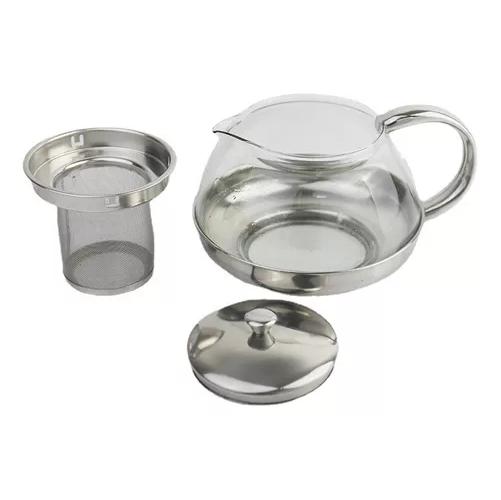 HERVIDOR INFUSOR DE VIDRIO DE 600 ML PARA TETERA PLATEADO - 5