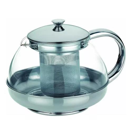 HERVIDOR INFUSOR DE VIDRIO DE 600 ML PARA TETERA PLATEADO - 6
