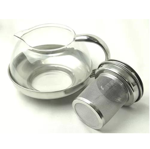 HERVIDOR INFUSOR DE VIDRIO DE 600 ML PARA TETERA PLATEADO - 8
