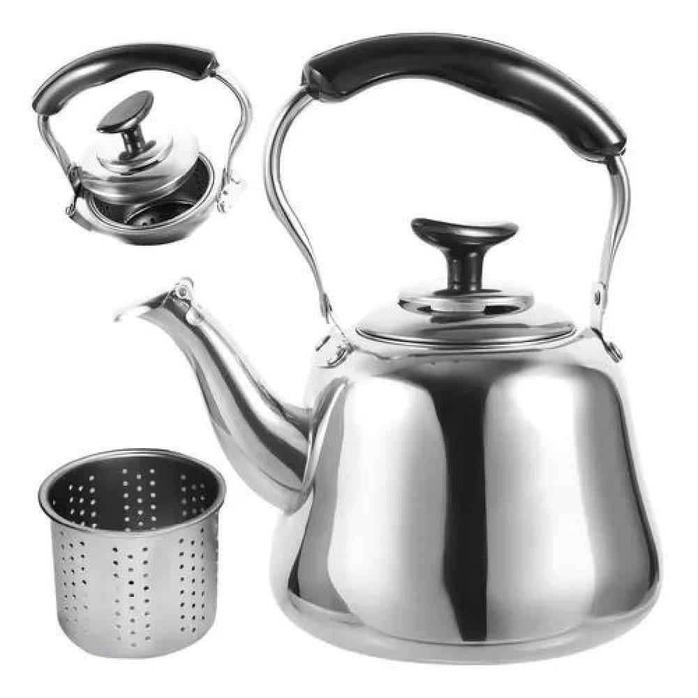 HERVIDOR DE ACERO INOXIDABLE DE 1 LITRO CON INFUSOR. COLOR PLATEADO - 1