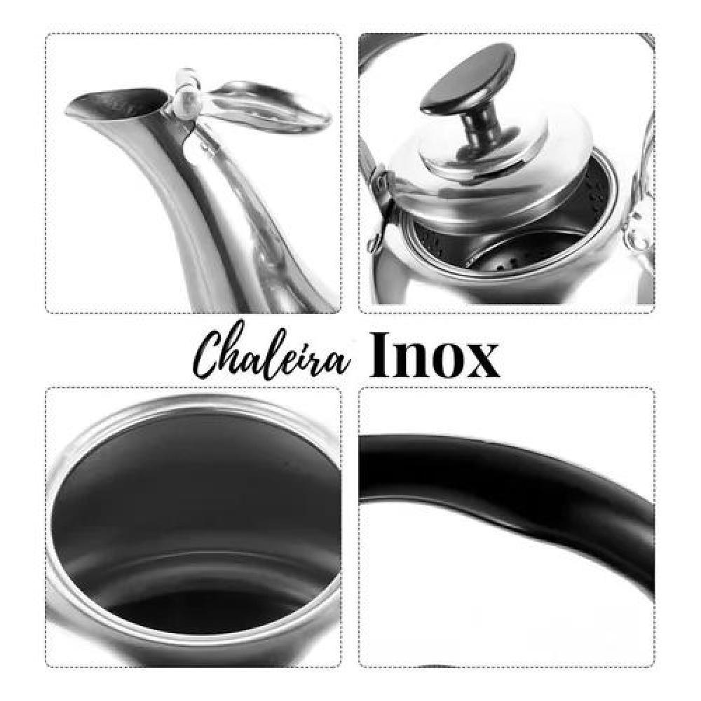HERVIDOR DE ACERO INOXIDABLE DE 1 LITRO CON INFUSOR. COLOR PLATEADO - 7