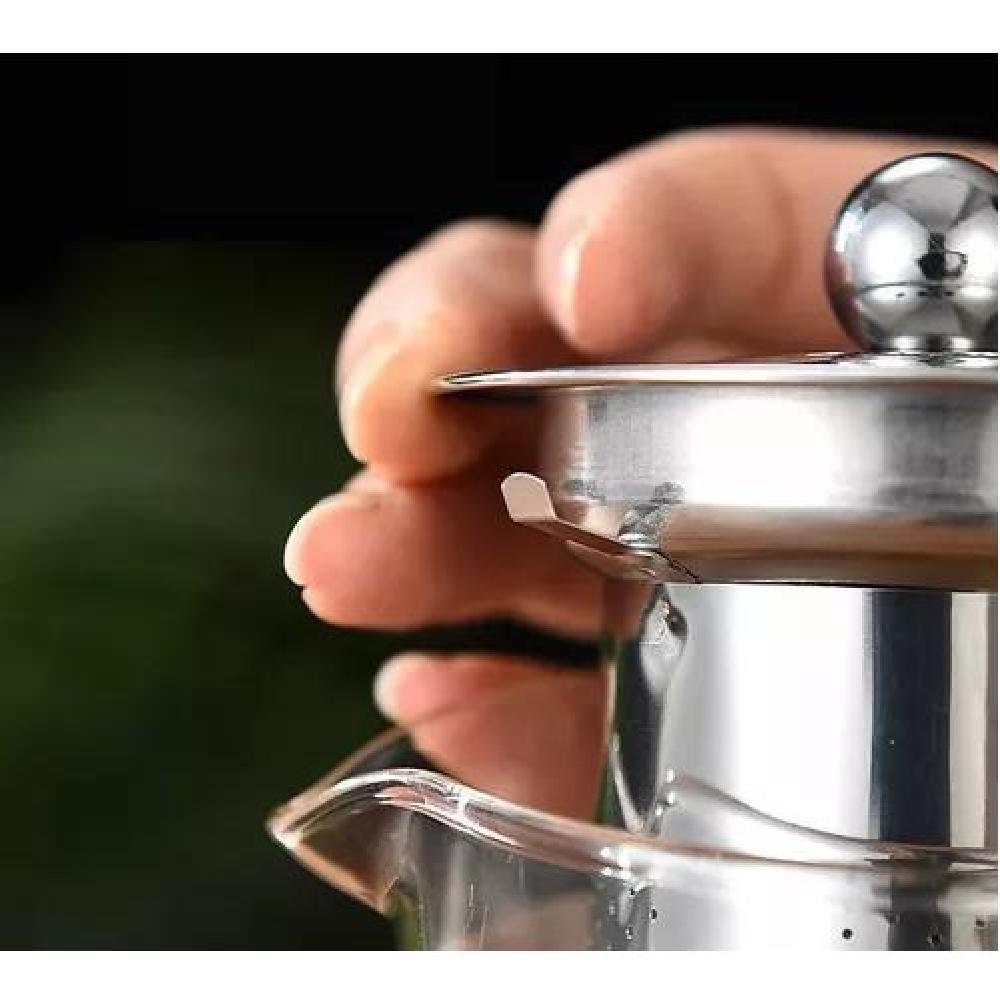 TETERA 17CM VIDRIO Y ACERO 750 ML - 6