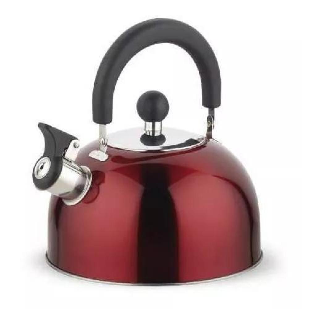 TETERA ACERO INOXIDABLE SILBATO 2500ML SICILIA ROJO - 1