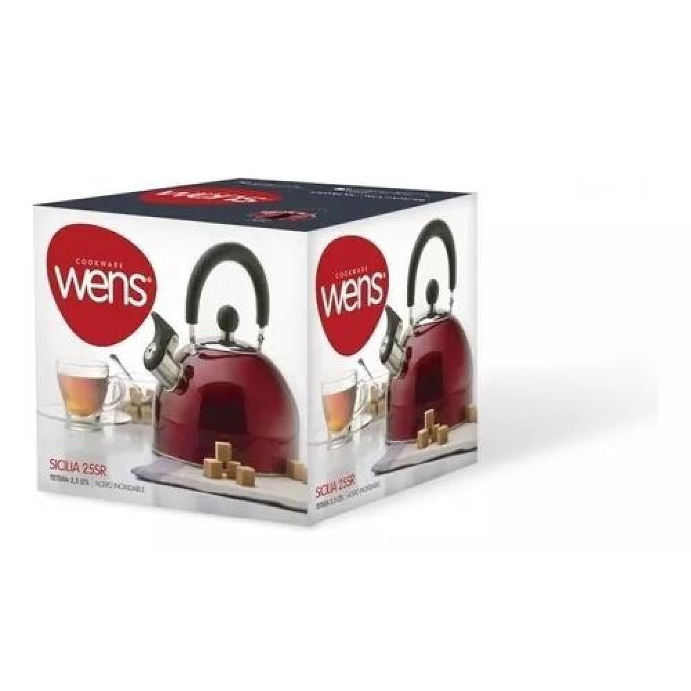 TETERA ACERO INOXIDABLE SILBATO 2500ML SICILIA ROJO - 3