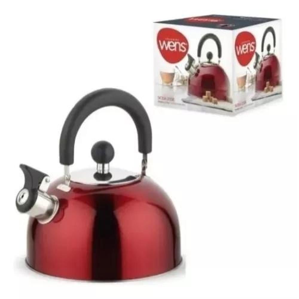 TETERA ACERO INOXIDABLE SILBATO 2500ML SICILIA ROJO - 6