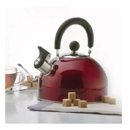 TETERA ACERO INOXIDABLE SILBATO 2500ML SICILIA ROJO - 8