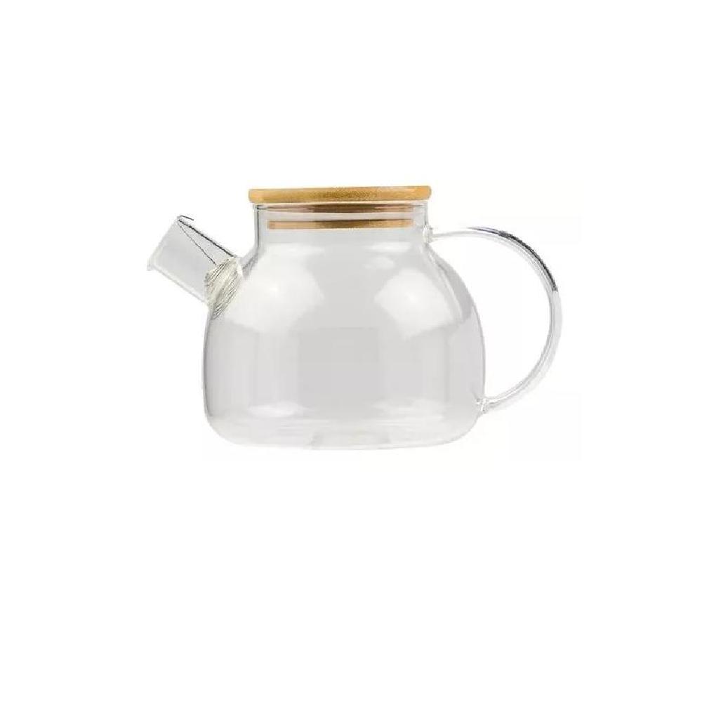 TETERA DE VIDRIO TRANSPARENTE 1 LITRO CALIENTE/FRIO COLOR BLANCO - 2