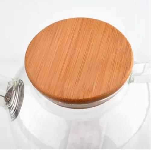 TETERA DE VIDRIO TRANSPARENTE 1 LITRO CALIENTE/FRIO COLOR BLANCO - 7