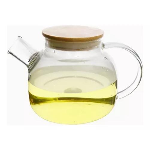 TETERA DE VIDRIO TRANSPARENTE 1 LITRO CALIENTE/FRIO COLOR BLANCO - 9