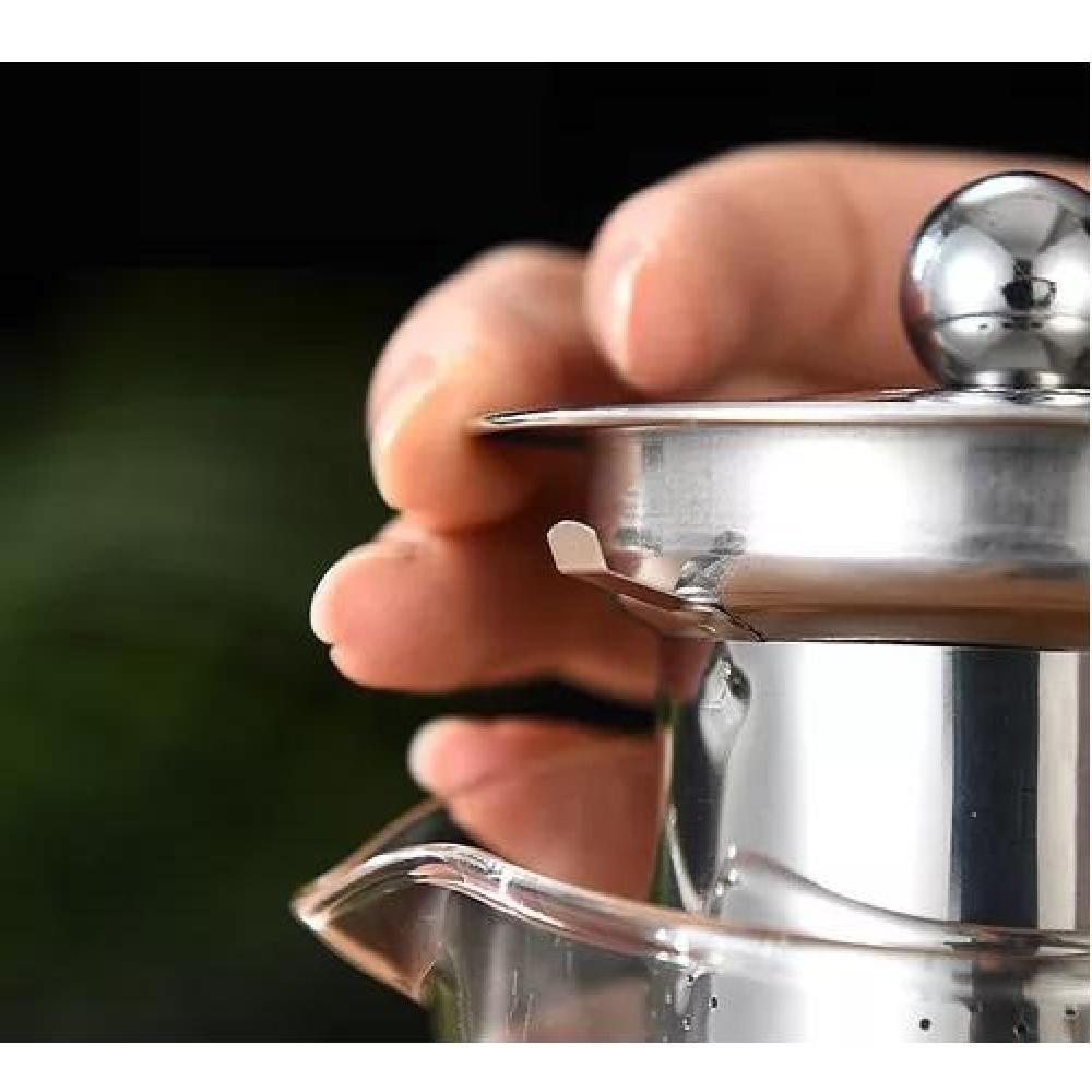SET TETERA TÉ ACERO VINTAGE VIDRIO 500 ML PREMIUM - 7