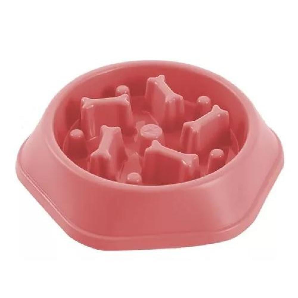 PLATO ANTI ANSIEDAD COME LENTO PARA PERROS MASCOTAS COLOR ROSA CHICLE - 1