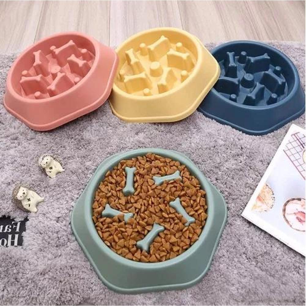 PLATO ANTI ANSIEDAD COME LENTO PARA PERROS MASCOTAS COLOR ROSA CHICLE - 3