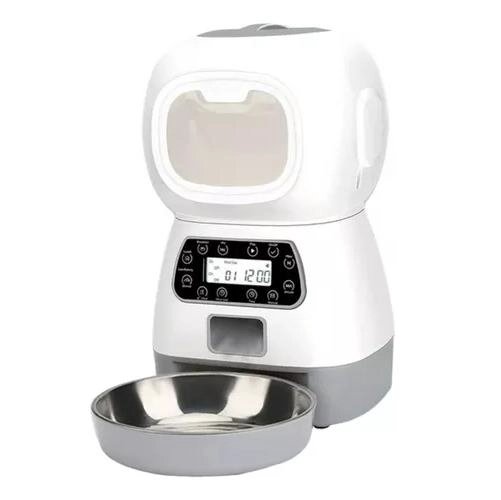 DISPENSADOR AUTOMÁTICO DE ALIMENTOS PARA MASCOTAS COLOR BLANCO - 1