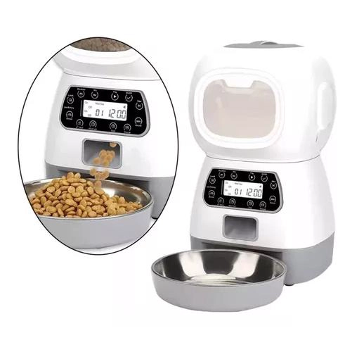 DISPENSADOR AUTOMÁTICO DE ALIMENTOS PARA MASCOTAS COLOR BLANCO - 2