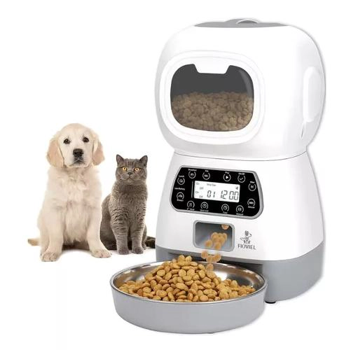 DISPENSADOR AUTOMÁTICO DE ALIMENTOS PARA MASCOTAS COLOR BLANCO - 3