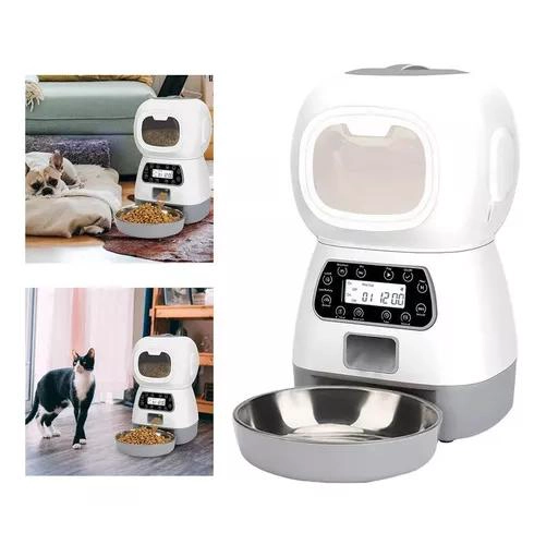 DISPENSADOR AUTOMÁTICO DE ALIMENTOS PARA MASCOTAS COLOR BLANCO - 4
