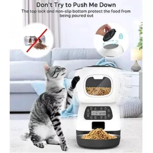 DISPENSADOR AUTOMÁTICO DE ALIMENTOS PARA MASCOTAS COLOR BLANCO - 5