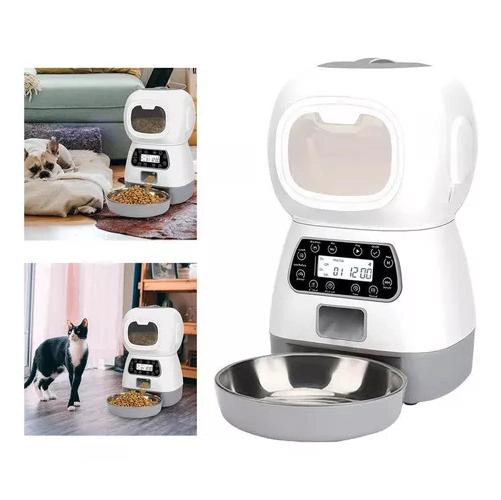 DISPENSADOR AUTOMÁTICO DE ALIMENTOS PARA MASCOTAS COLOR BLANCO - 6
