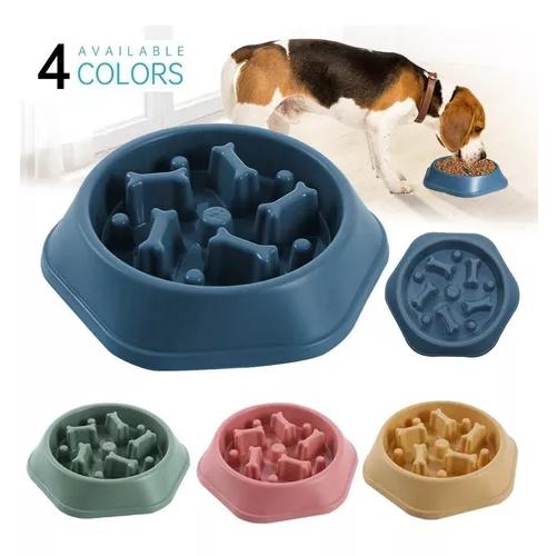 PLATO ANTI ANSIEDAD COME LENTO PARA PERROS MASCOTAS COLOR TURQUESA - 4