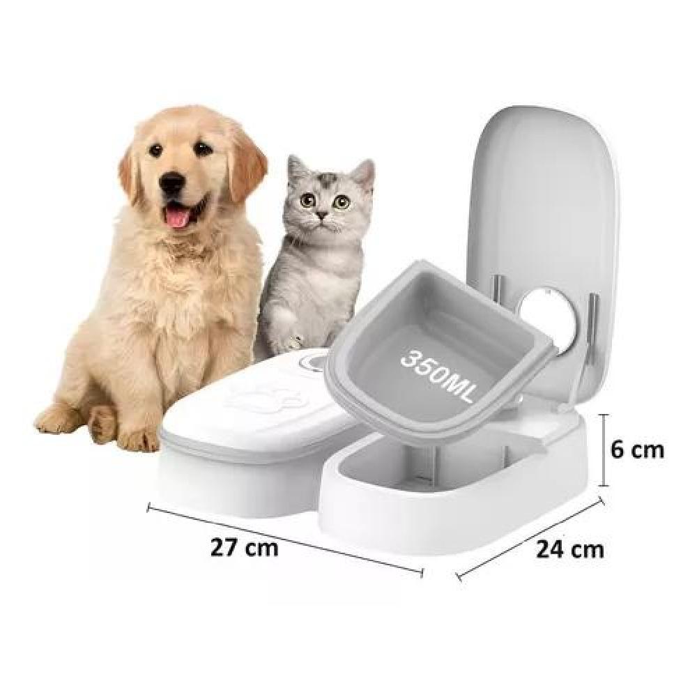 DISPENSADOR DE COMIDA AUTOMATICO RORO COMEDERO DOBLE PARA PERROS Y GATOS ROSA - 2