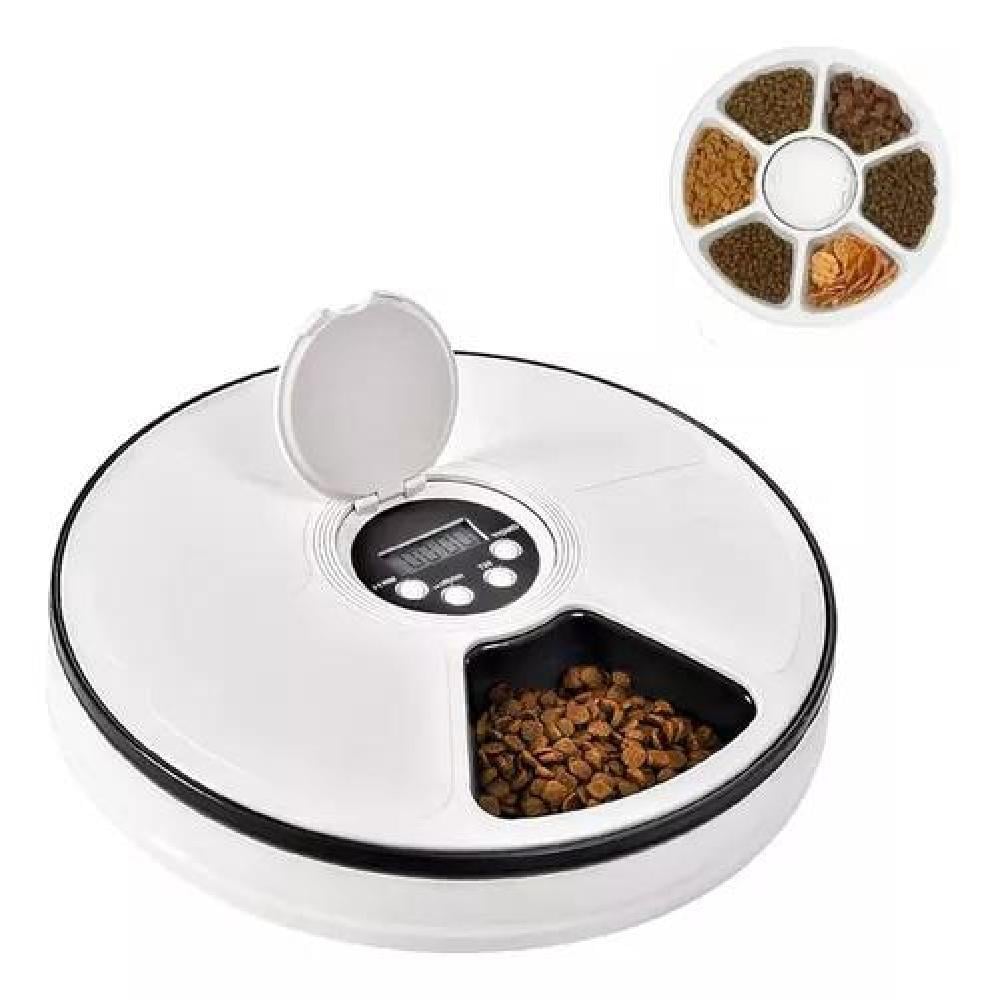 DISPENSADOR AUTOMÁTICO DE ALIMENTO PARA PERROS Y GATOS, BLANCO - 1