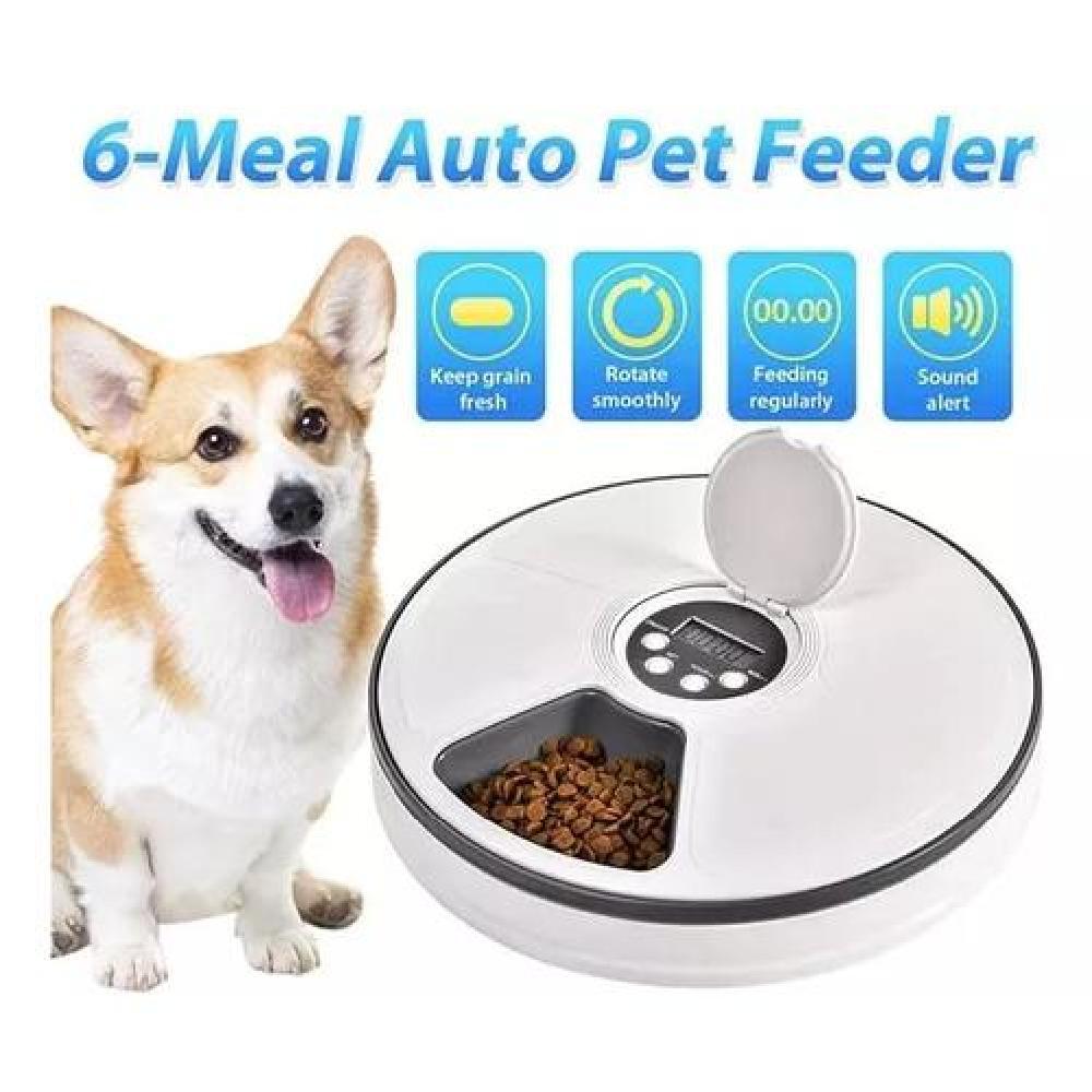 DISPENSADOR AUTOMÁTICO DE ALIMENTO PARA PERROS Y GATOS, BLANCO - 5