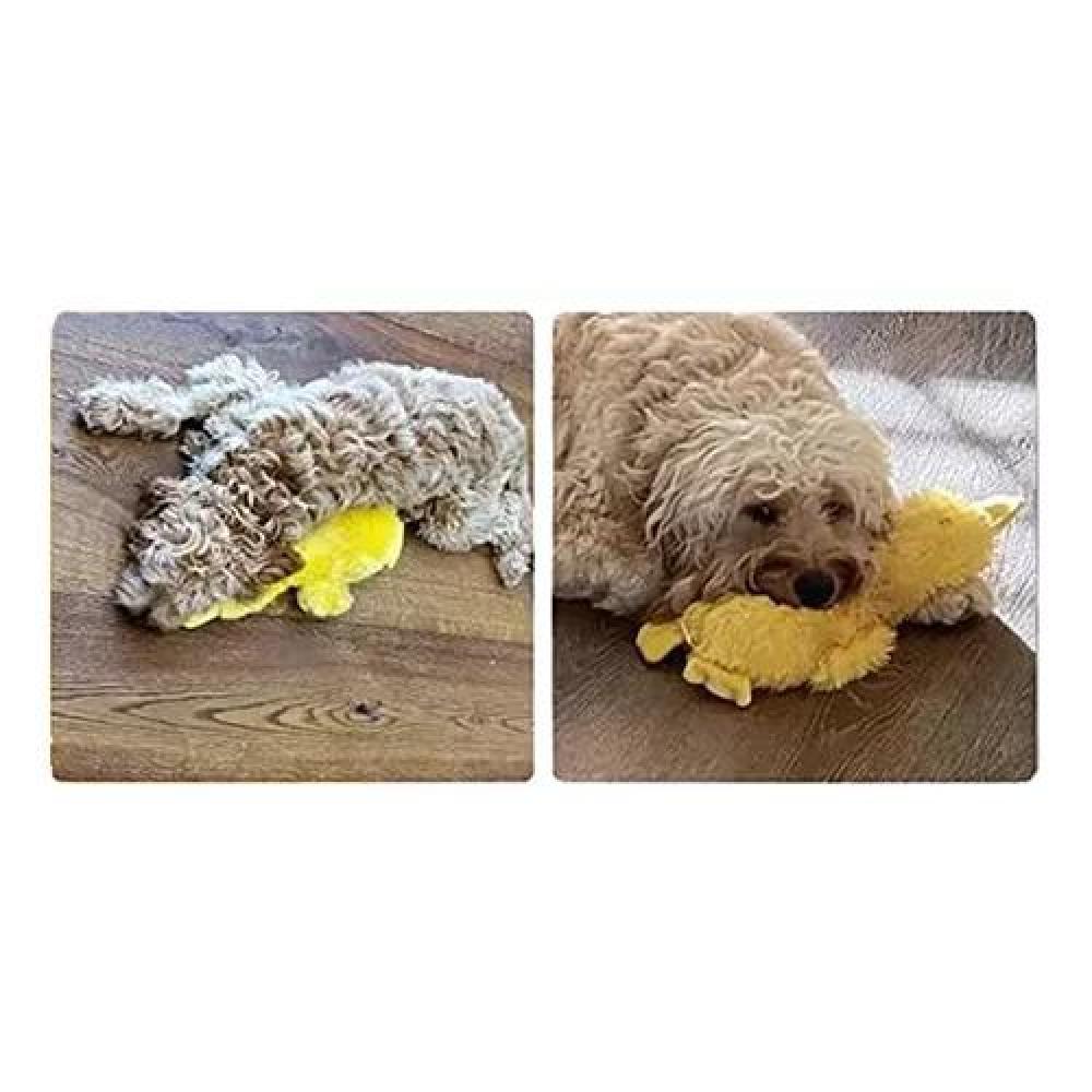 PATO JUGUETE PELUCHE PARA PERROS MASCOTAS CON SONIDO COLOR AMARILLO - 4