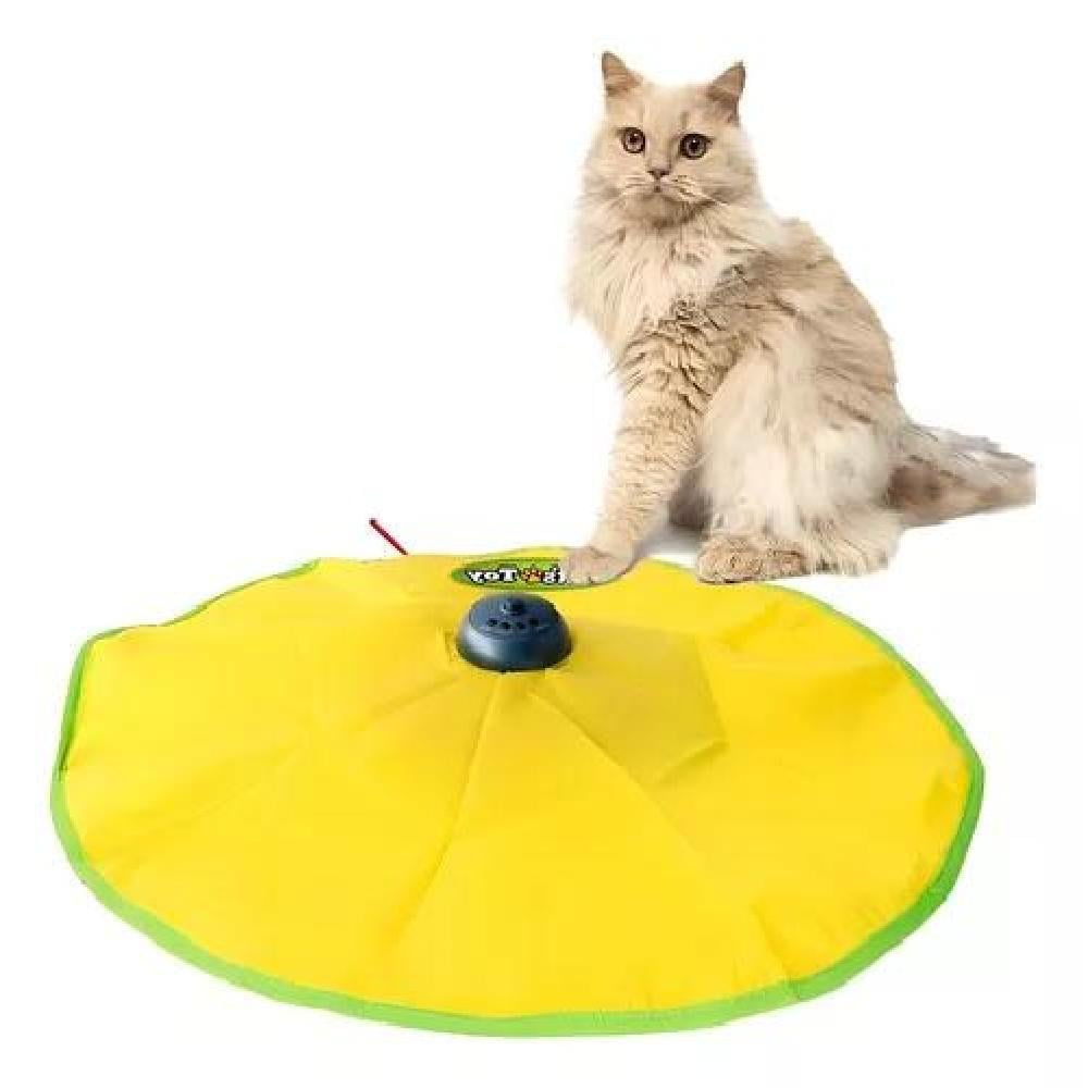 JUGUETE INTERACTIVO PARA GATO GIRATORIO MASCOTAS JUEGO GATOS COLOR AMARILLO - 1