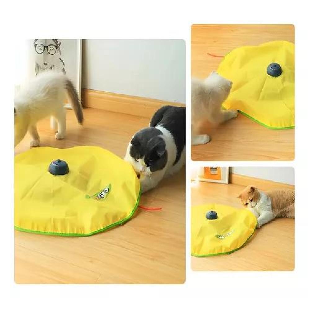 JUGUETE INTERACTIVO PARA GATO GIRATORIO MASCOTAS JUEGO GATOS COLOR AMARILLO - 2