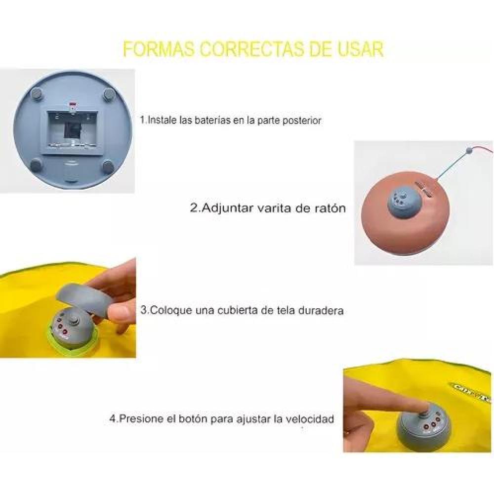 JUGUETE INTERACTIVO PARA GATO GIRATORIO MASCOTAS JUEGO GATOS COLOR AMARILLO - 4