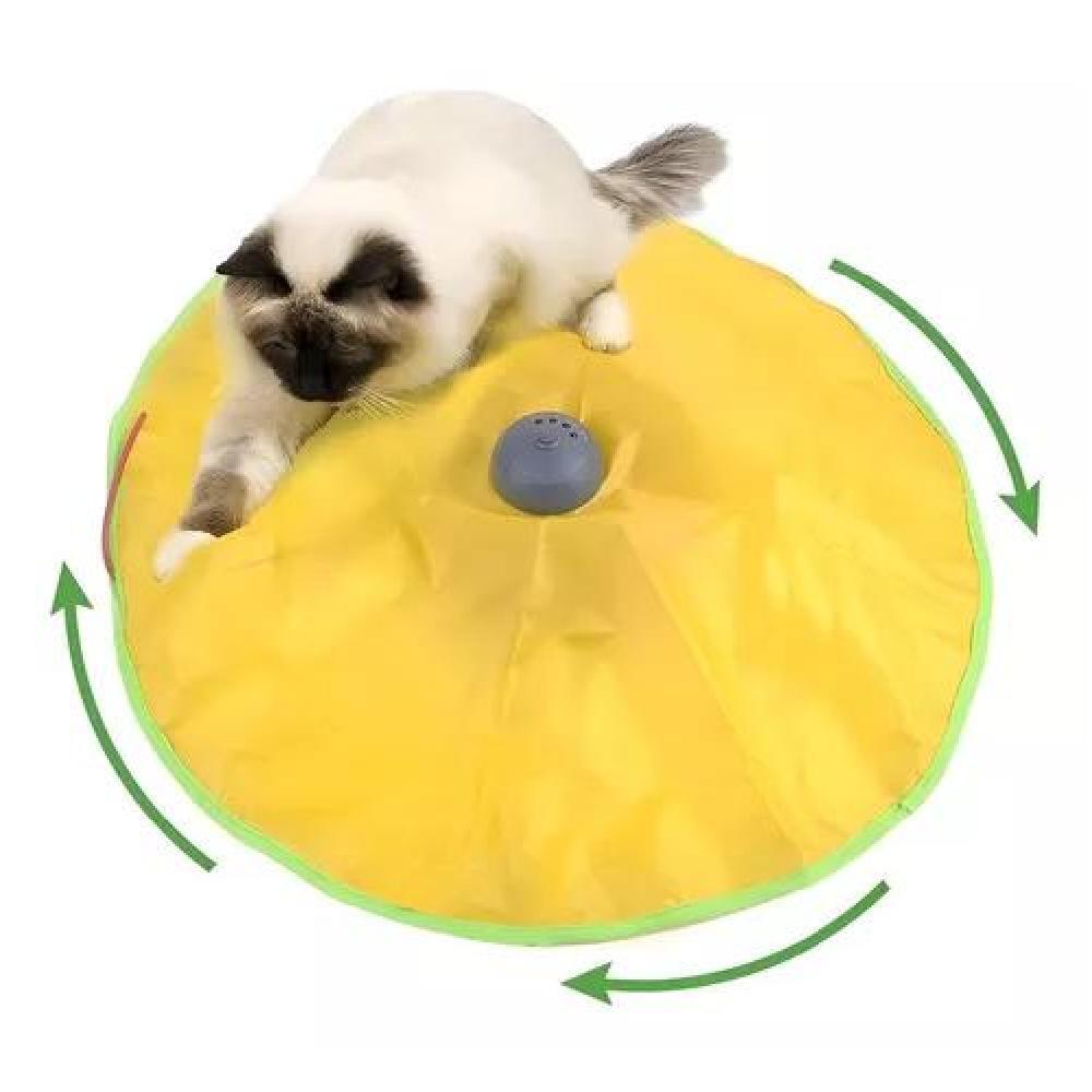 JUGUETE INTERACTIVO PARA GATO GIRATORIO MASCOTAS JUEGO GATOS COLOR AMARILLO - 5