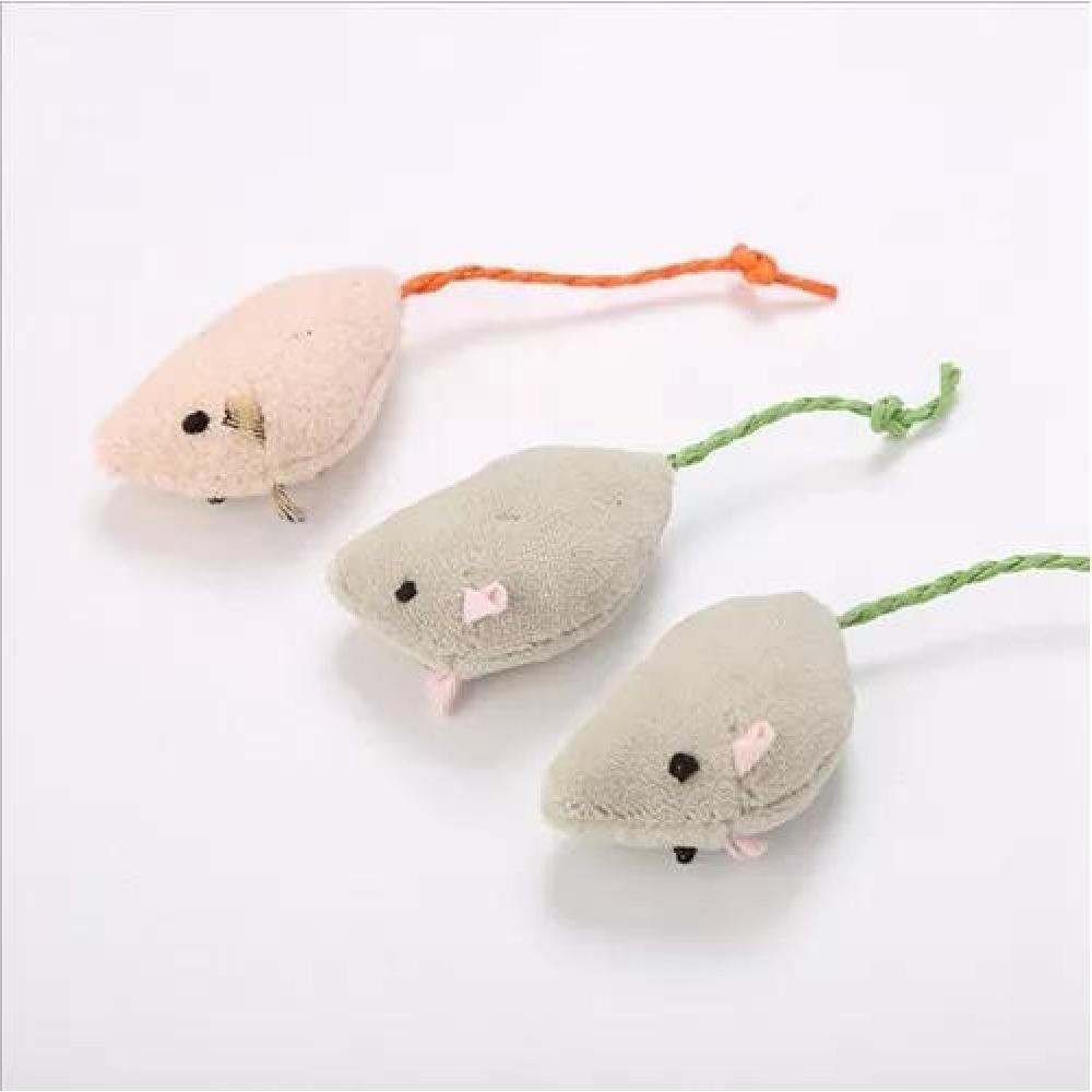 SET DE 3 RATONES DE PELUCHE CON HIERBA GATERA CATNIP PARA GATOS - 5