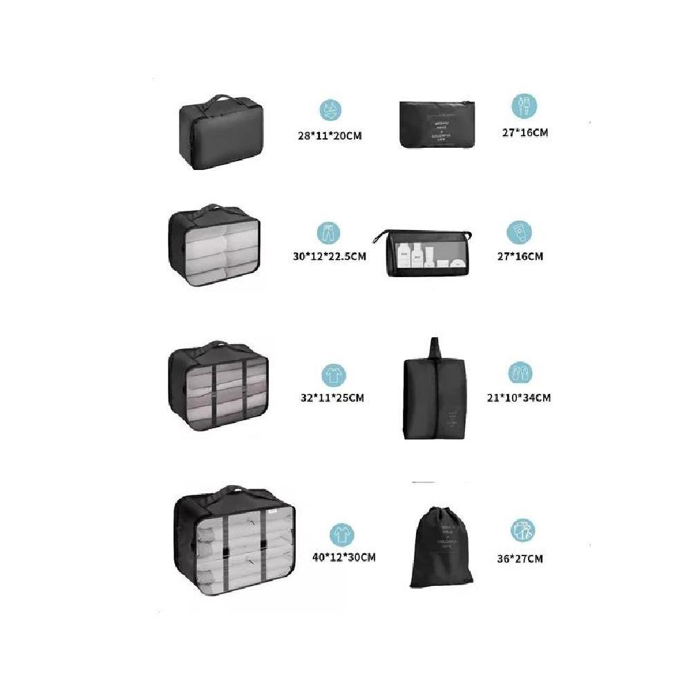 BOLSAS VIAJE 8 EN 1 COLOR NEGRO ACERO - 4