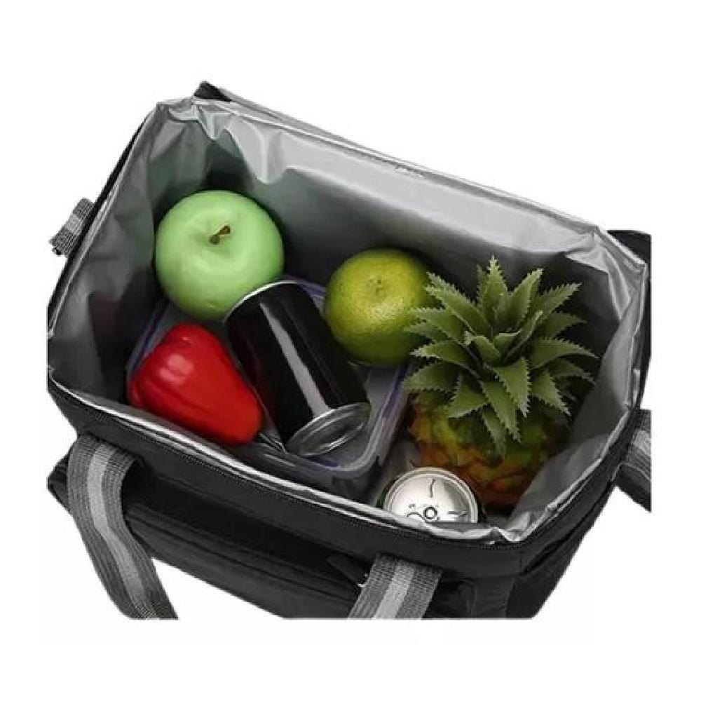 BOLSO LONCHERA TERMICA PARA ALMUERZO COLACION LUNCH COLOR NEGRO - 4