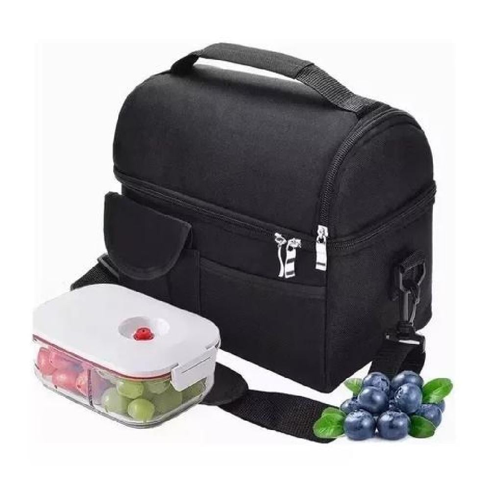 BOLSA DEL ALMUERZO LONCHERAS PORTÁTIL Y GRAN CAPACIDAD COLOR NEGRO - 1