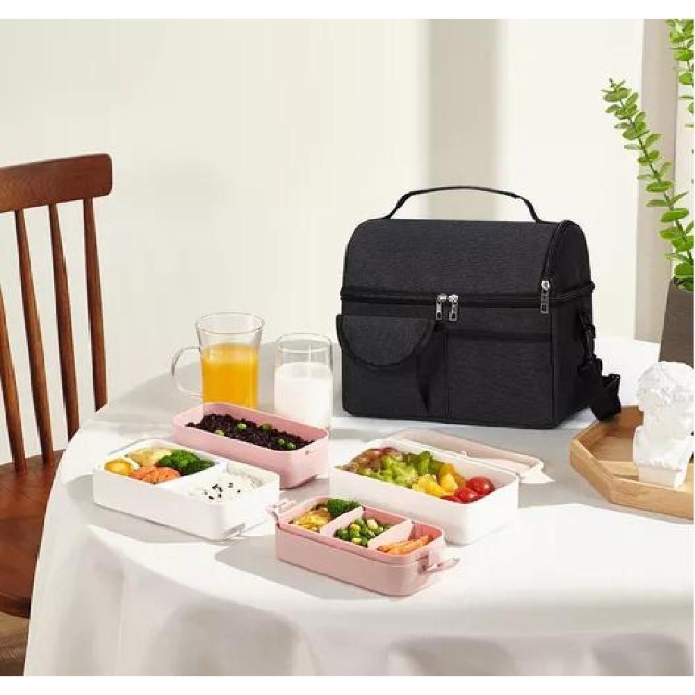 BOLSA DEL ALMUERZO LONCHERAS PORTÁTIL Y GRAN CAPACIDAD COLOR NEGRO - 5